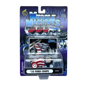 Muscle Machines 1933 '33 Ford Coupe Car Blown Street Rod‎ Stars & Stripes 1/64